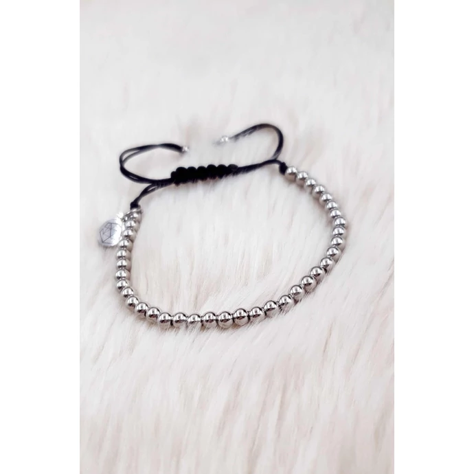 Ezüst apró gyöngyös zsinor karkötő