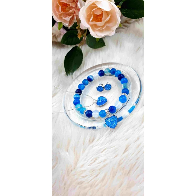 Druzy ásványékszer szett blue dream