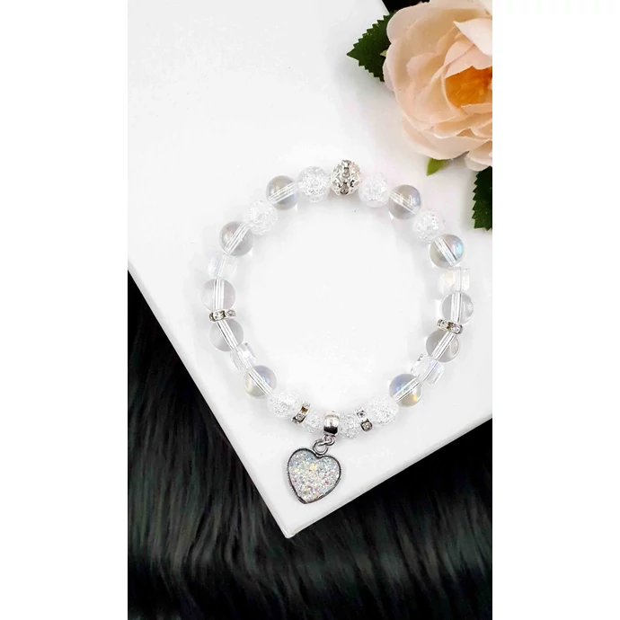 Druzy ásvány karkötő "hegyikristály"