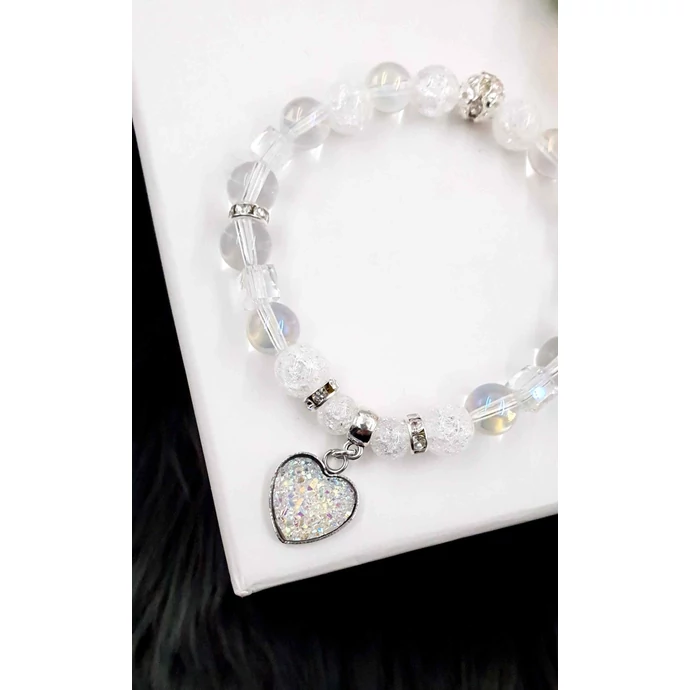 Druzy ásvány karkötő "hegyikristály"