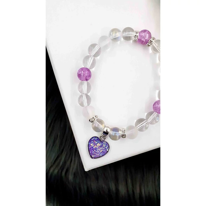 Druzy ásvány karkötő "ametiszt"