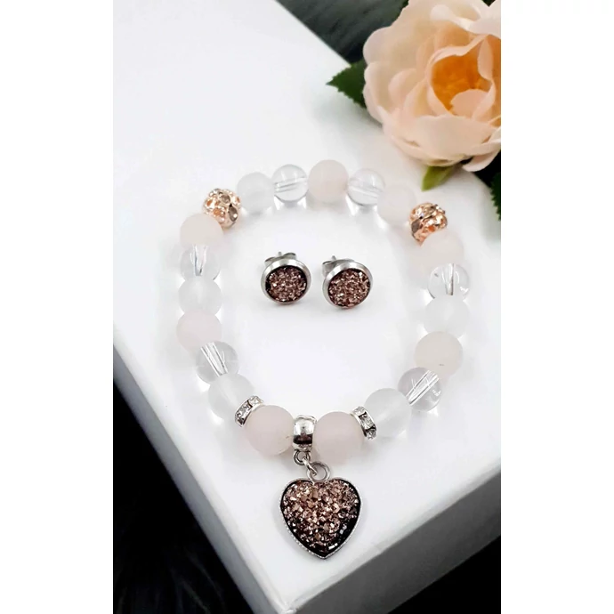 Druzy ásványékszer szett "barna"