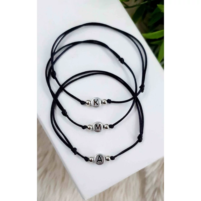 Három részes zsinór betűs karkötőszett