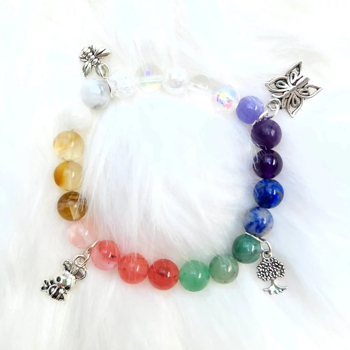 Tavaszi virágzás charm kristálykarkötő