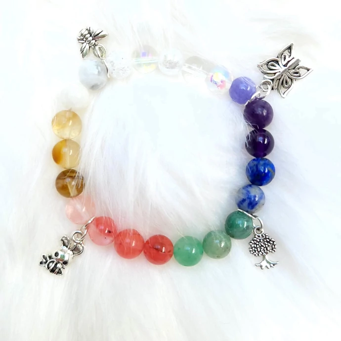 Tavaszi virágzás charm kristálykarkötő