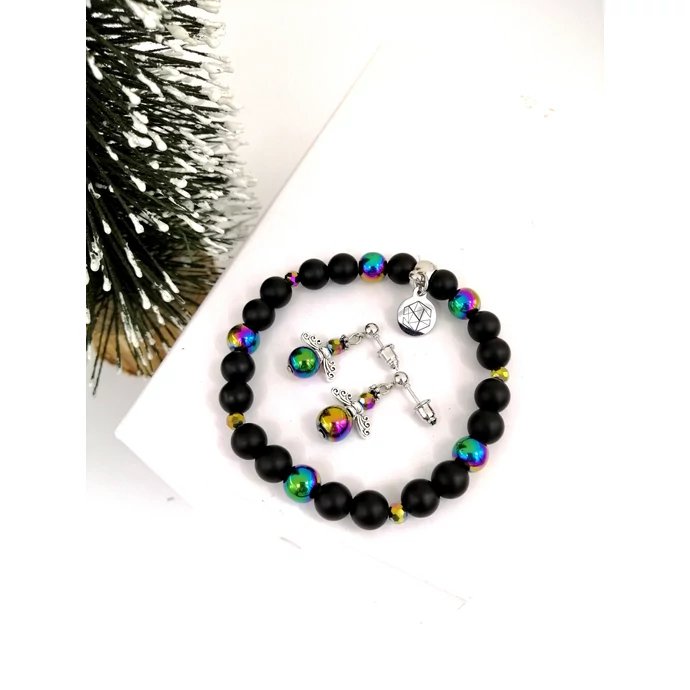 "Szivárvány hematit angyal" ékszerszett