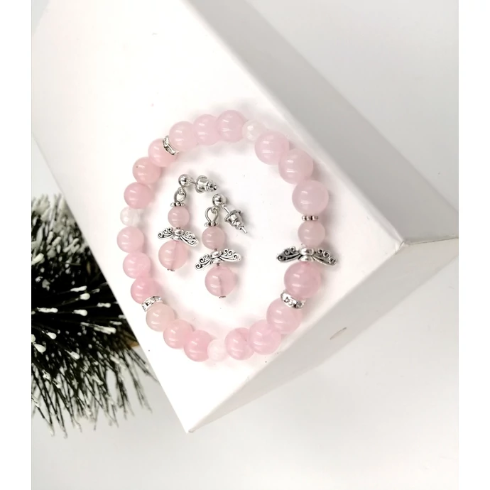 "Rózsakvarc angyal" ékszerszett