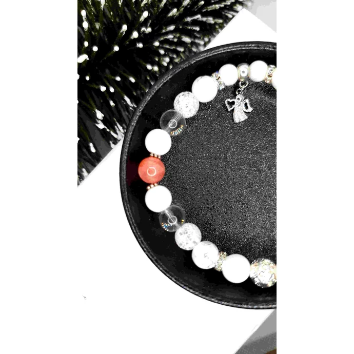 Pasztell angyalka kristálykarkötő