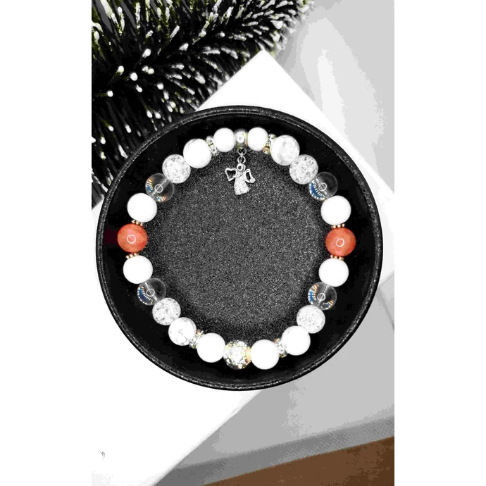 Pasztell angyalka kristálykarkötő