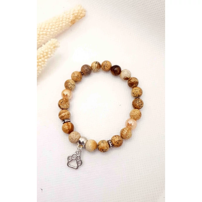 Tappancs medálkás képjáspis ásványkarkötő